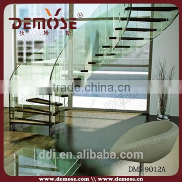 acrylic glass steel pipe stair handrail glass stairs price