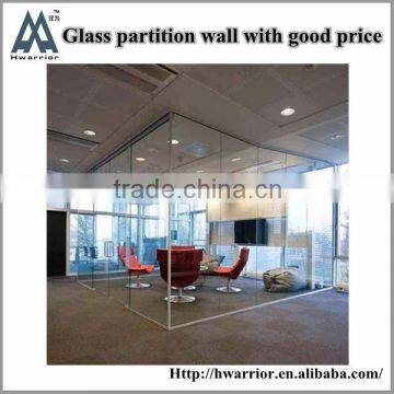 Frameless glass partition for commecial office