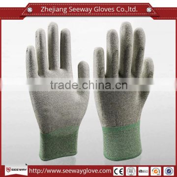Seeway Copper Fiber With Palm PU coating ESD Conductive Gloves
