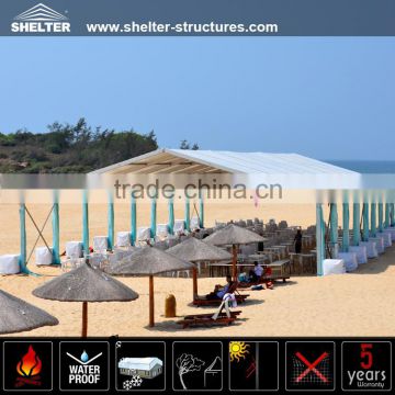 Outdoor beach shelters with UV-protection cover