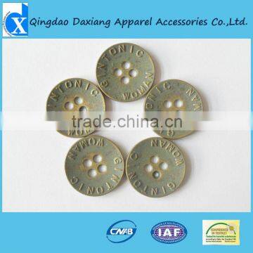 custom metal 4 hole sewing button for coat