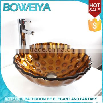 2016 Hot Selling Glass Basin Bathroom Sink