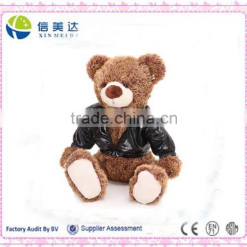 Custom small brown jacket teddy bear