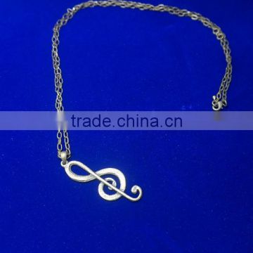 Stave symbol cooper color chain zinc alloy necklace