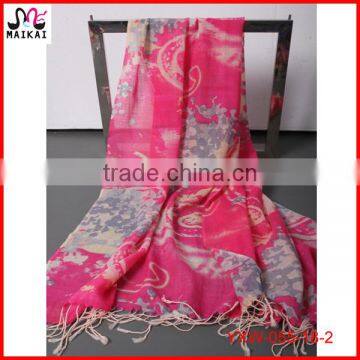 Latest fashion floral and animal printing wool scarf new design