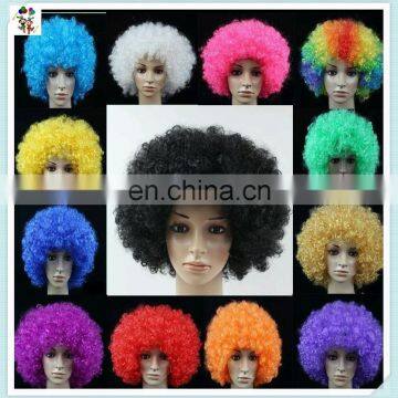 Cheap Colors Sports Fan Curly Afro Synthetic Party Wigs HPC-0026