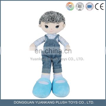 Happy boy plush stuffed doll toy with Jeans coats