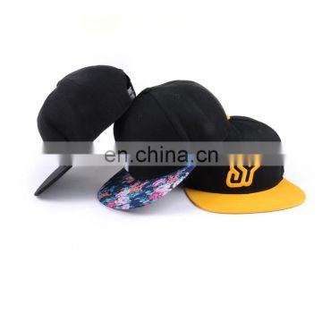 Custom fashion embroidered logo acrylic snapback cap boys