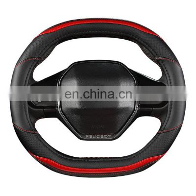 Suitable car steering wheel cover carbon fiber leather interior Car accessories Steering wheel cover for Peugeot 3008 4008 5008