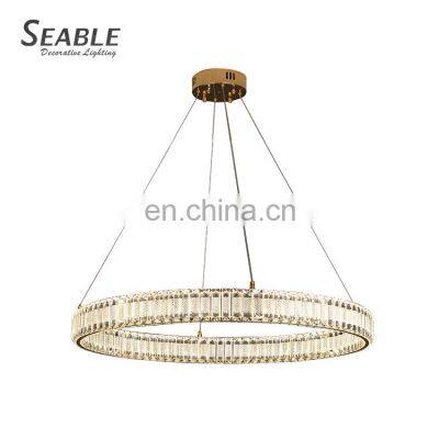 Modern Style Indoor Decoration Dining Room Living Room Iron Frame Luxury LED Crystal Chandelier Lamp