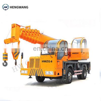 high performance outrigger support hydraulic crane for truck telescopic 8 ton lifting equipment crane