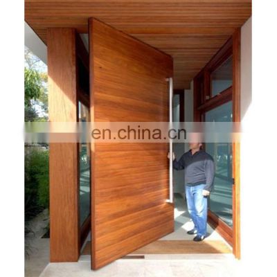 Exterior luxury large solid wood main entrance pivot doors system design modern house villa wooden pivot front entry door