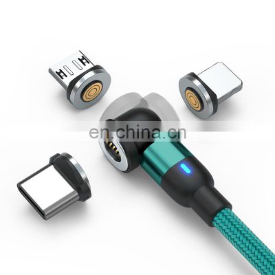 Wholesale USB 3 in 1 540 Degree  Fast Charging Micro Type C Data transfer cable 3  in 1 Magnetic Charging Cable