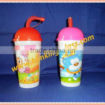 Plastic cup with straw - 450ml