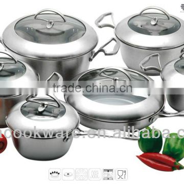 High quality 12Pcs Geman Technologic Induction Bottom Stainless Steel Cooking Pot
