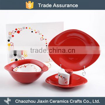 Fashion decal oval ceramic colorful festival dinnerware sets