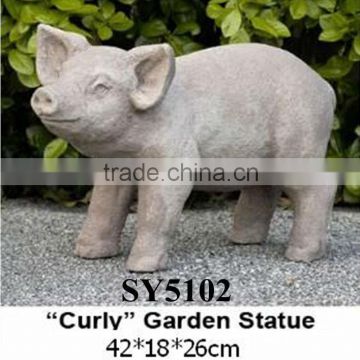 Cement pot for sale smiling garden pig statue