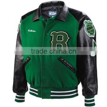 New Stylish Wool Leather Varsity Jackets / casual jacket / basket ball jacket 9058