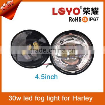 Factory 4.5" 30w Black led motorcycle round fog lights for harley sportste 1 pcs