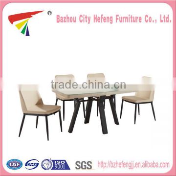 4 seater glass dining table/leather chair/dining room furniture150570