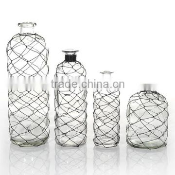 Wrap Wire Clear Glass Vase