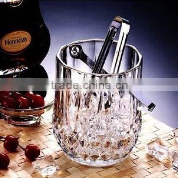 Plastic Reusable Ice Bucket with handle for party