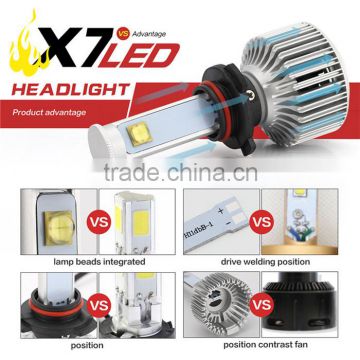 2016 New Generation X7 High Power 40w 3600lumen h1 h3 h4 h7 h11 h13 9004 9006 Car Light Led Headlight
