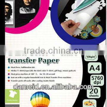 A4 128g dark color T-shirt transfer paper in guangzhou with discount