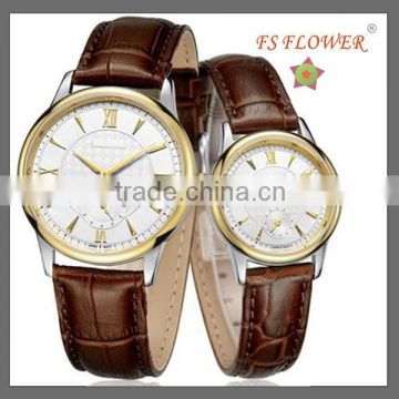 FS FLOWER - Good Genuine Leather Couple Watches Father and Mothers Day Gifts