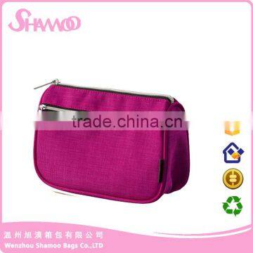 low price plain canvas cosmetic bag with double layer