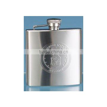 6oz mini stainless steel pewter flask with figured