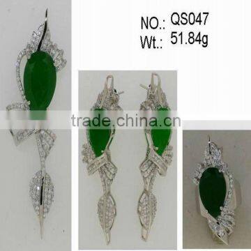 QS047 High Quality 925 Sterling Silver Set Jewelry With Natural Stone