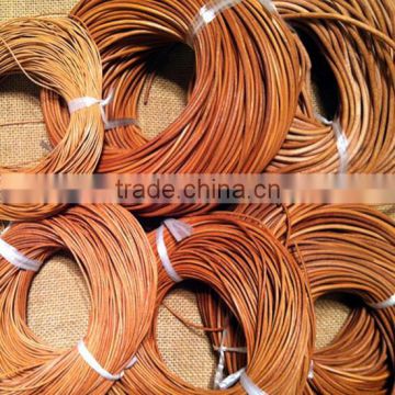 wholesale 5mm round real leather cord natural color for making bracelets jewelry round leather string