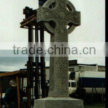 Large White Marble Cross Tombstone