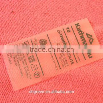 Washable thermal transfer label for cardigan