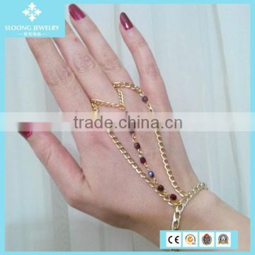 Sexy Gold Slave Finger Bracelet With Ring