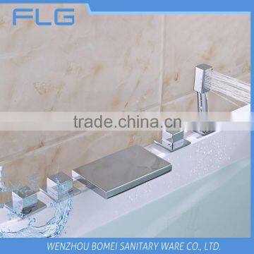 High Quality Product FLG611 Lead Free Chrome Finished Cold&Hot Water 5 PCS Bathtub 5 holes Shower Faucet set