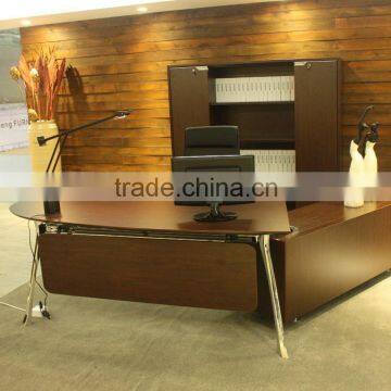 Wooden modern executive office desk manager table with cabinet(FLX-Series)