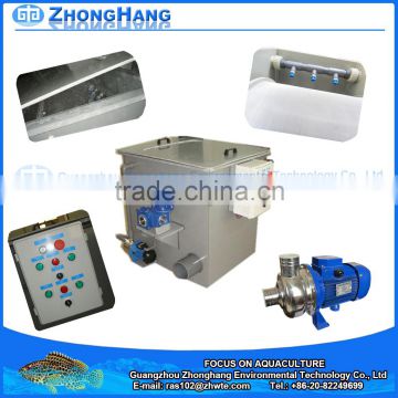 Rotary style backwashing drum filter for fish farm