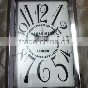 Stainless steel metal rectangle shape fashion wall clock