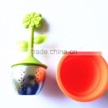 New Arrival Flower Shape Silicone Tea Drainer, Silicone Tea Filter