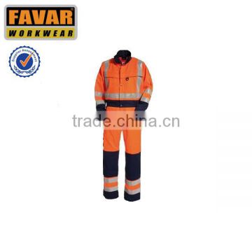 Hi vis boilersuit Fluorescent Cotton polyester workwear coverall