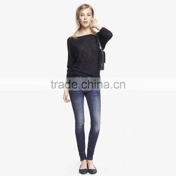 Wholesale ladies tight jeans top design