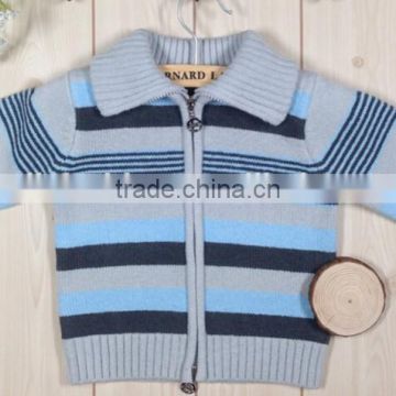 striped winter baby children winter zip up wool cardigan