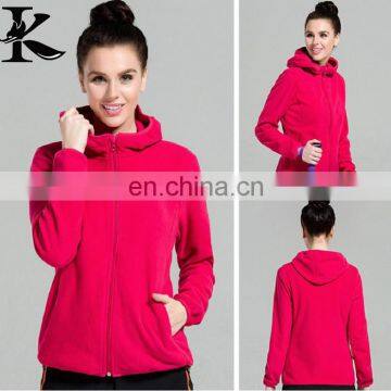 Hooded zipper up fleece jacket for women