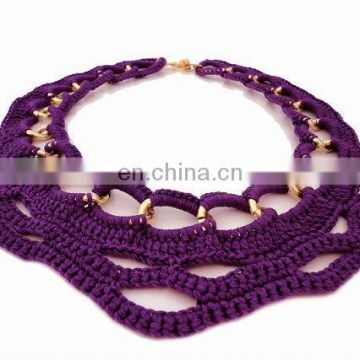 2013 fashion chain crystal handmade crochet necklace