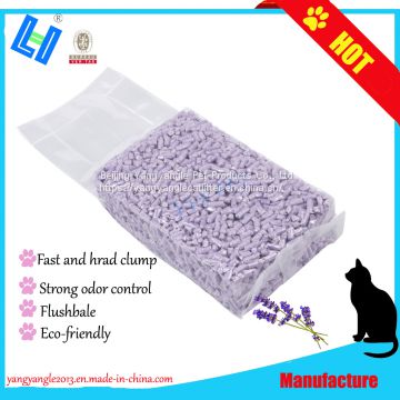 Pet supply: hot sell tofu cat litter with lavender scent， fast clump, odor control
