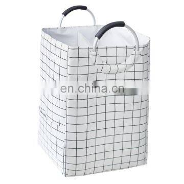 New design White  Double Laundry Hamper Bag Handle Easily Large Transport Foldable Laundry Basket For Clothing