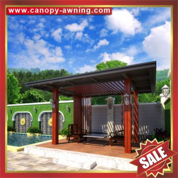 hot sale Modern outdoor hotel villa park garden wood style aluminum alu gazebo pavilion shelter cover canopy awning