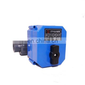 CTF-001 10nm dn32 dn40 UPVC  mini motorized PVC ball valve DC12V 24v PVC electric ball valve with actuator